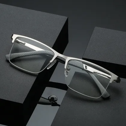 2024 Fashionable Anti Blue Light Eyewear: Progressive Reading Glasses with Metal Frames