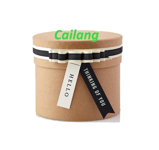 Flat Edge Cylinder Round Tube Box With Bow