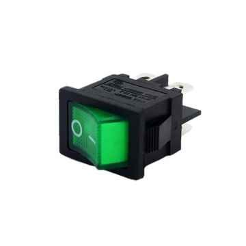 Green LED Lamp Rocker Switch 4-Pin 2 Position KCD1-14