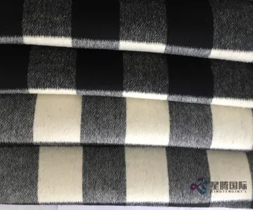 Black and white Plaid 100% Wool Fabric