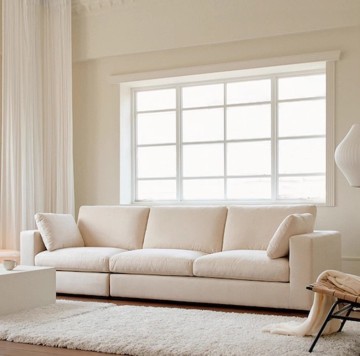 Desain Italia Gaya Sederhana Set Sofa Sofa Dengan Kain Beludru dan Kaki Kayu