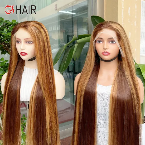 GS Cheap 13X4 Transparent HD Full Lace Wig with Baby Hair and Ombre Piano Color