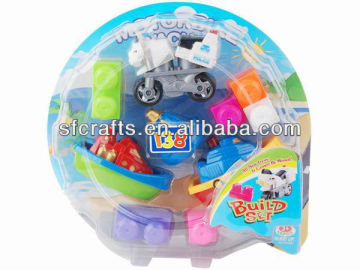 Intelligence plastic kids toys, DIY car building block toys,DIY car building block toys exporter