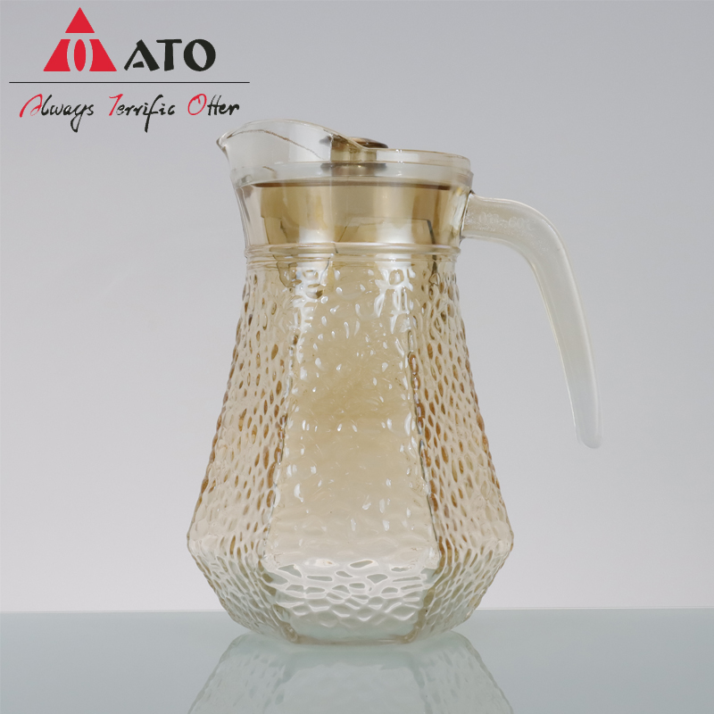 ATO Amber Glass Pitcher With Handle Glass Carafe