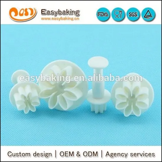 Plastic Plunger Cutter Set 4 Pieces-Daisy Marguerite Shape