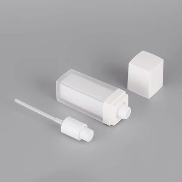 Cosmetic Jar White Cap Matte Square