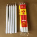 Long Burning White Plain Pillar Fluted Candles