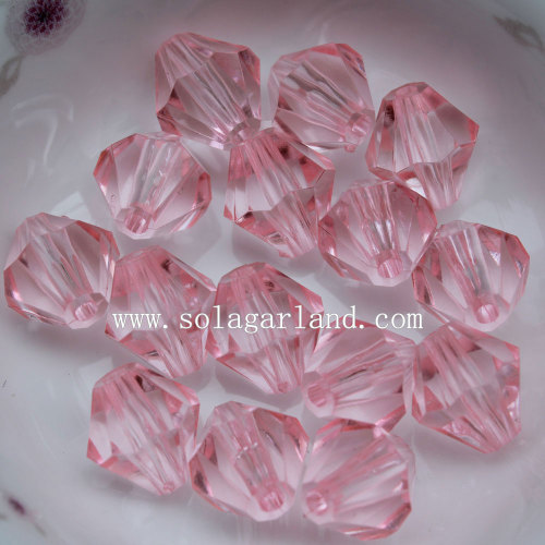 Clear Acrylic Faceted Bicone Spacer Pony Beads