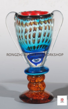 Colorful Victory Trophy Vase Glass Sculpture
