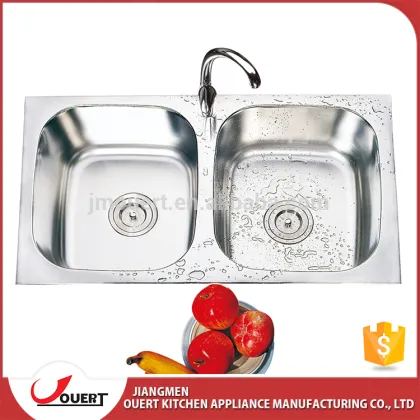OEM accept CUPC approve teka stainless steel 304 double bowl above counter unique kitchen sinks