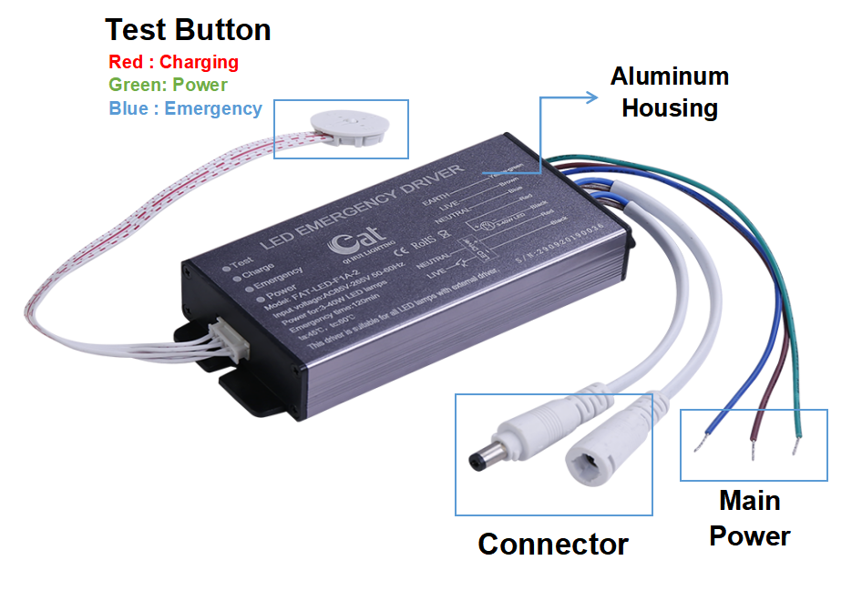 Aluminium LED-stuurprogramma met batterij back-up