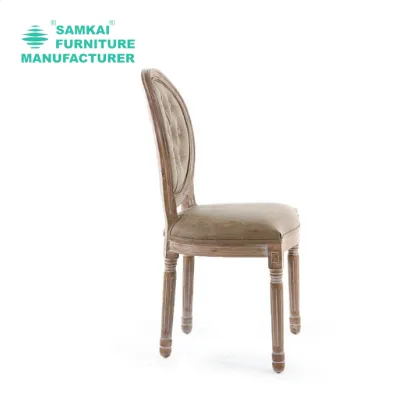 Retro-Inspired Louis Dining Chair Linen Fabric for Upscale Restaurants