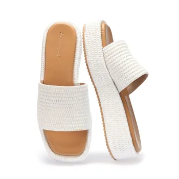 Woven Straw Flatform Beach Sandals Women