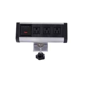 Flip Type C USB Charging Station: 4-Way Plug-In Desktop, Clamp-On Tabletop, and Office Power Socket Box - Model IG-1701