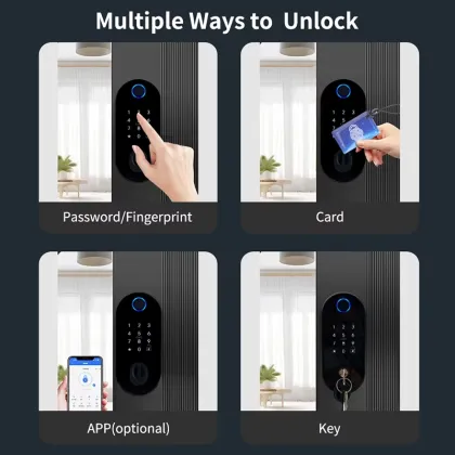 Security Electric Waterproof Tuya Fingerprint Gate Rim Lock