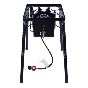 65,000 BTU Portable Propane Gas Stove with Auto Electronic Ignition for Camping and Outdoor Deep Fryer Cooking