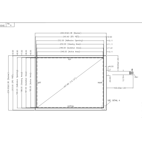 12.1 Inch AMT Resistive Touch Panel 9542