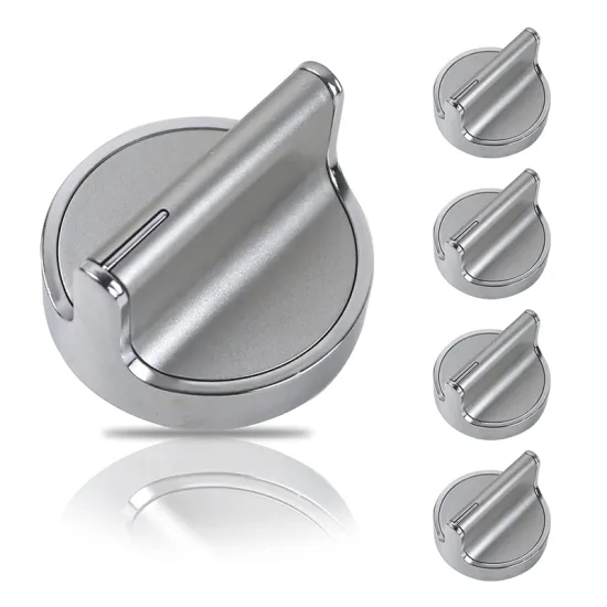 5PCS Stainless Steel Cooker Stove Control Knob Compatible with Whirlpool Stove (Replaces WPW10594481, W10594481)