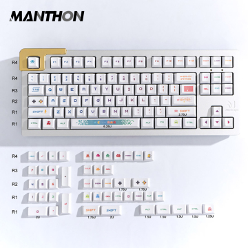 134 Keys Pac-Man Cartoon Custom Kawaii PBT Keycaps