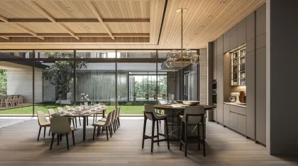 Residential high-end open kitchen set