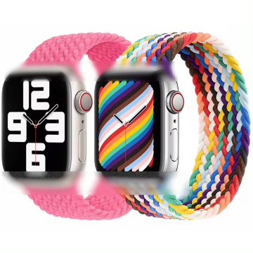 Nylon Elastic Braided Fabric Belt Bracelet for Apple Watch Solo Loop 44mm 40mm 38mm 42mm