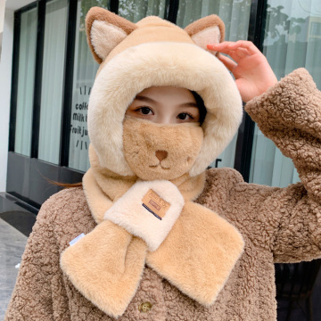 Wholesale Winter Cycling Gear: Fox Hat, Scarf, and Hooded Mask Set