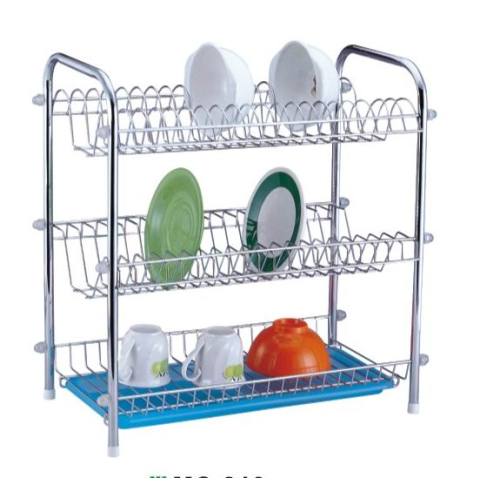 3 Tier Dish Rack com bandeja de plástico