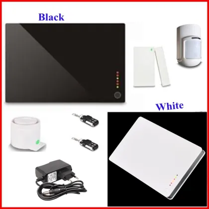 touch screen wireless gsm home alarm system with smoke sensor