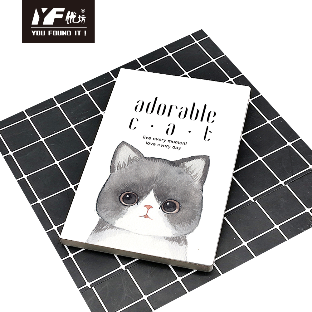 Benutzerdefinierte entzückende Katze Softcover Kleber Notizbuch