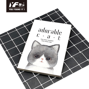 Caderno de cola com capa mole de gato adorável personalizado