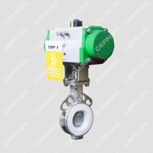 High Quality Pneumatic fluorine lined butterfly valve