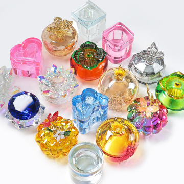 Vegetable Fruit Shapes Crystal Nail Art Dishes with Lid