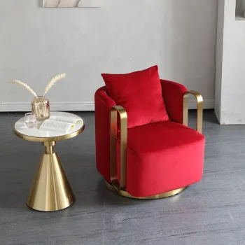 Stainless Steel Frame Velvet Armchair for Living Room Leisure