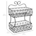 2 Tier Fruit Basket Display Stand-Screws Free Design