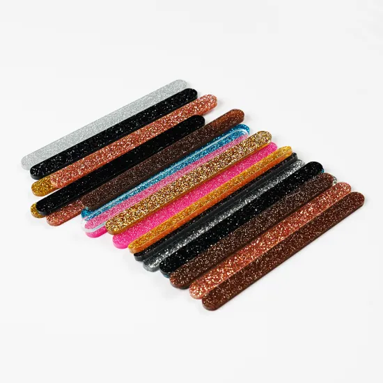 Customizable Sequin Color Food-Grade Acrylic Reusable Ice Cream Sticks for Parties
