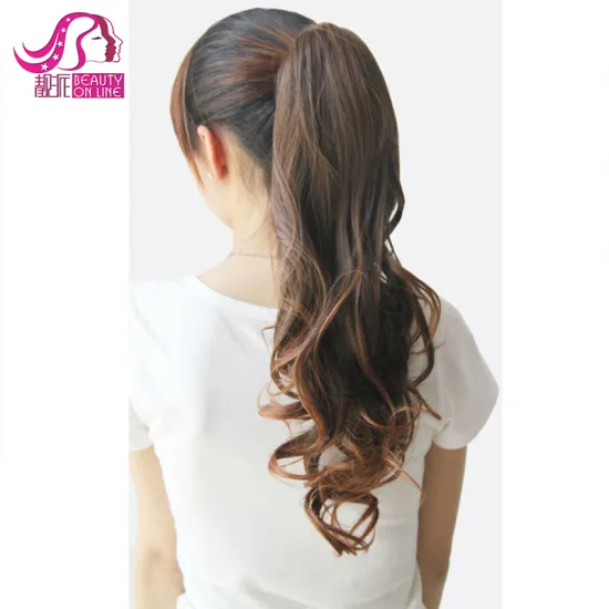 Bridal Warp clip pony tail/ Top Quality Luxury Honest 100% Remy Human Hair Clip on pony tail Hair Extension