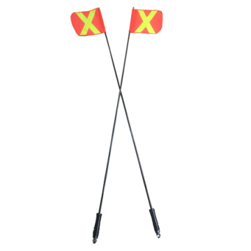 Red Black Safety Truck Flag Pole with Customized Flags and Easy Installation