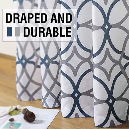 Polyester Linen 2 Panels Sheer Textured Flax Curtain