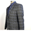 men's one buttons grid business casual blazer suit