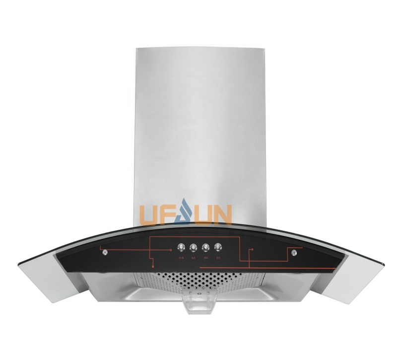 Fangtai Cooker Hood 90cm 201#SS Chimney Wall Mounted Nexstyle Glass Cooker Chimni Kitchen Smoke Absorbing Chimney Hood