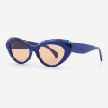 Cat Eye Lamination Bevel Acetate Women's Sunglasses