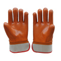 PVC Coated Gloves with Brown Colour