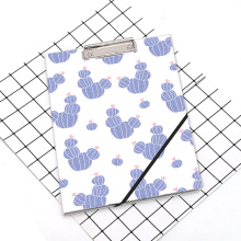 Custom cactus pattern A4 clipboard with notebook