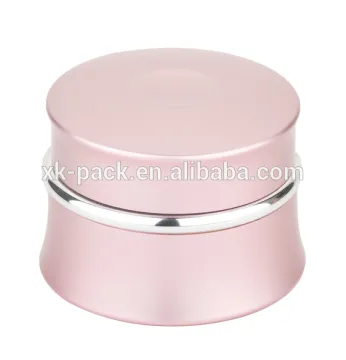 silver cream aluminum jar