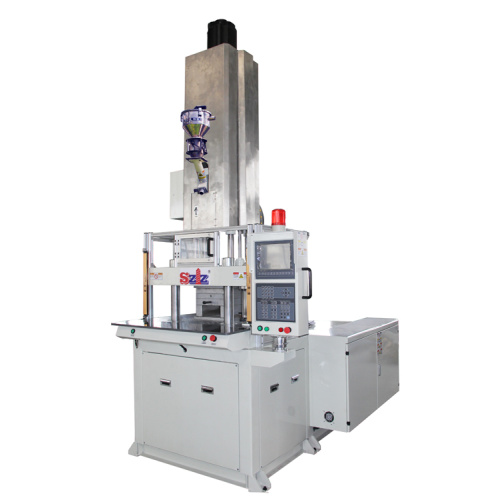 Hybrid vertical injection molding machine for LGP