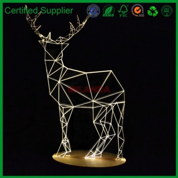 Milanda 3D led deer christmas light, wood desk lamp, elk doulex