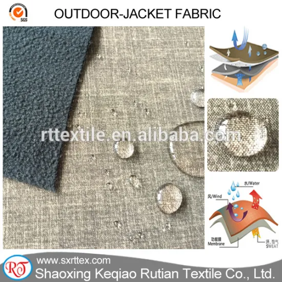 Breathable waterproof 3 layer softshell fabric