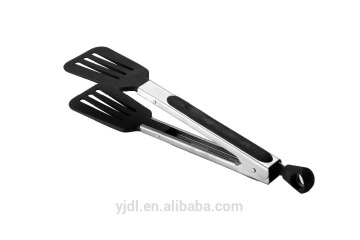 Nylon de aço inoxidável dicas de alimentos pinças de cozinha