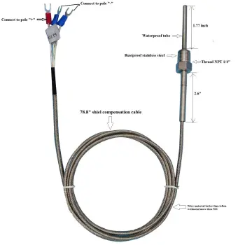 High-Quality Waterproof DS18B20 Stainless Steel Temperature Sensor with Blue PVC Sheath