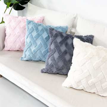 High-Quality Wholesale Faux Fur Pillow Covers with Geometric Patterns